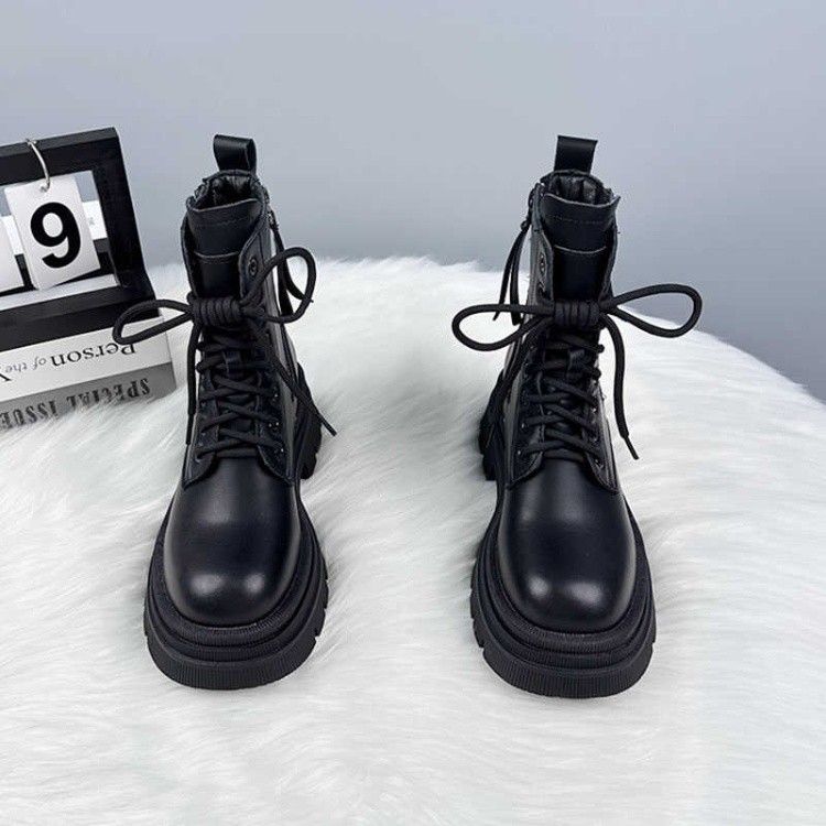 Women's Thick-soled British-style All-matching And Handsome Fashionable Leather Boots foto 4