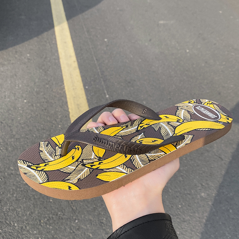 Men's Outerwear Printed Non-slip Wear-resistant Soft Bottom Slippers foto 2