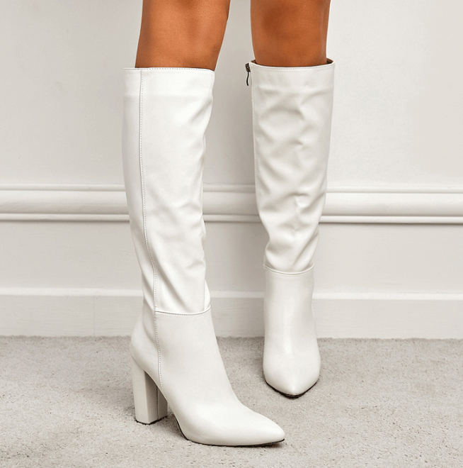 Fashionable Women's Boots With Side Zipper And Pointed Toe foto 2