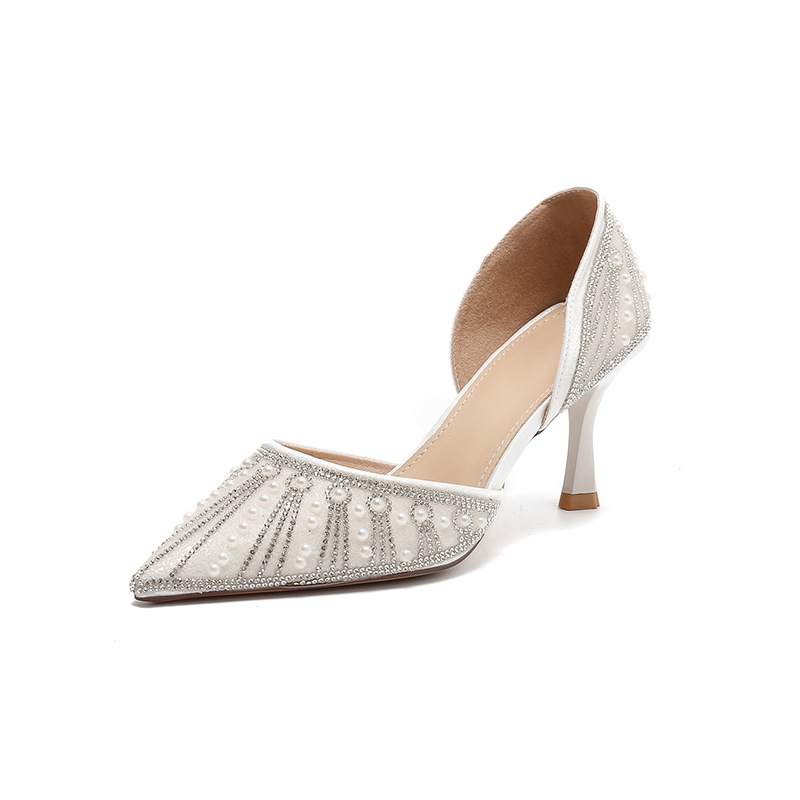 Arrival Pointed-Toe Hollowed-Out Rhinestone-Embellished 7cm Heel Pumps foto 4