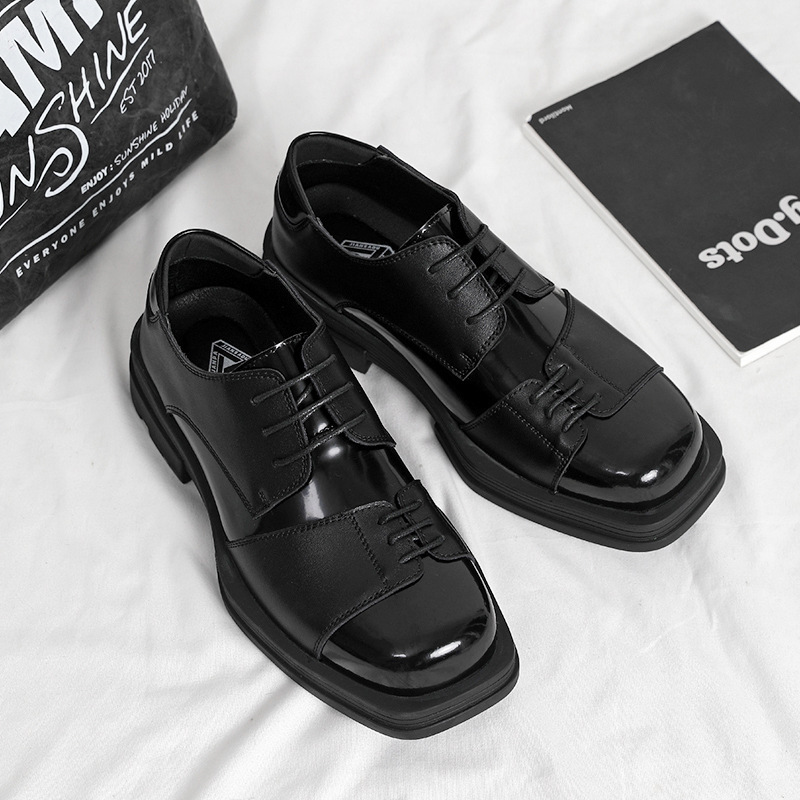 Men's Korean-style Retro Easy Matching British Style Leather Shoes foto 4