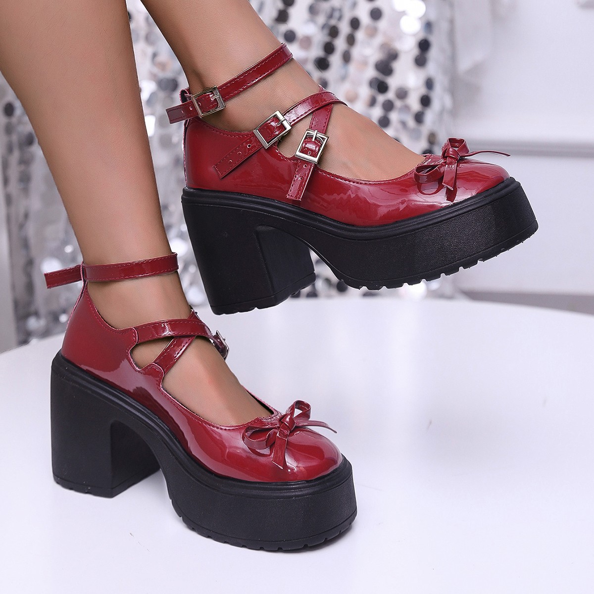 Women's Thick-soled Lace-up Loafers Fall Versatile British Leather Shoes foto 4
