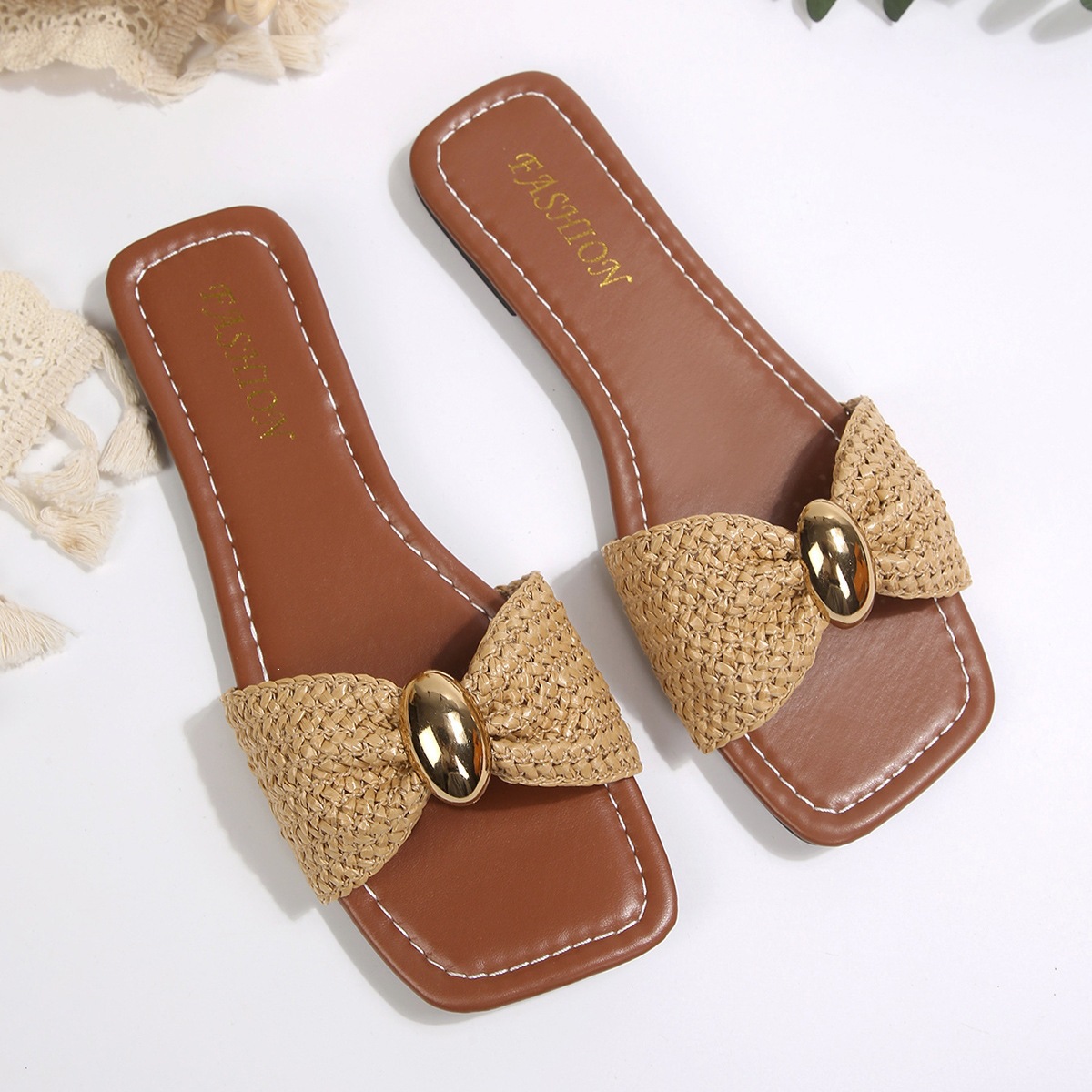 Womens Casual Outdoor Flat-Heel Summer Plus-Size Slippers foto 3
