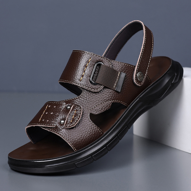 Summer New Mens Sandals Full-grain Leather Outdoor Use foto 4