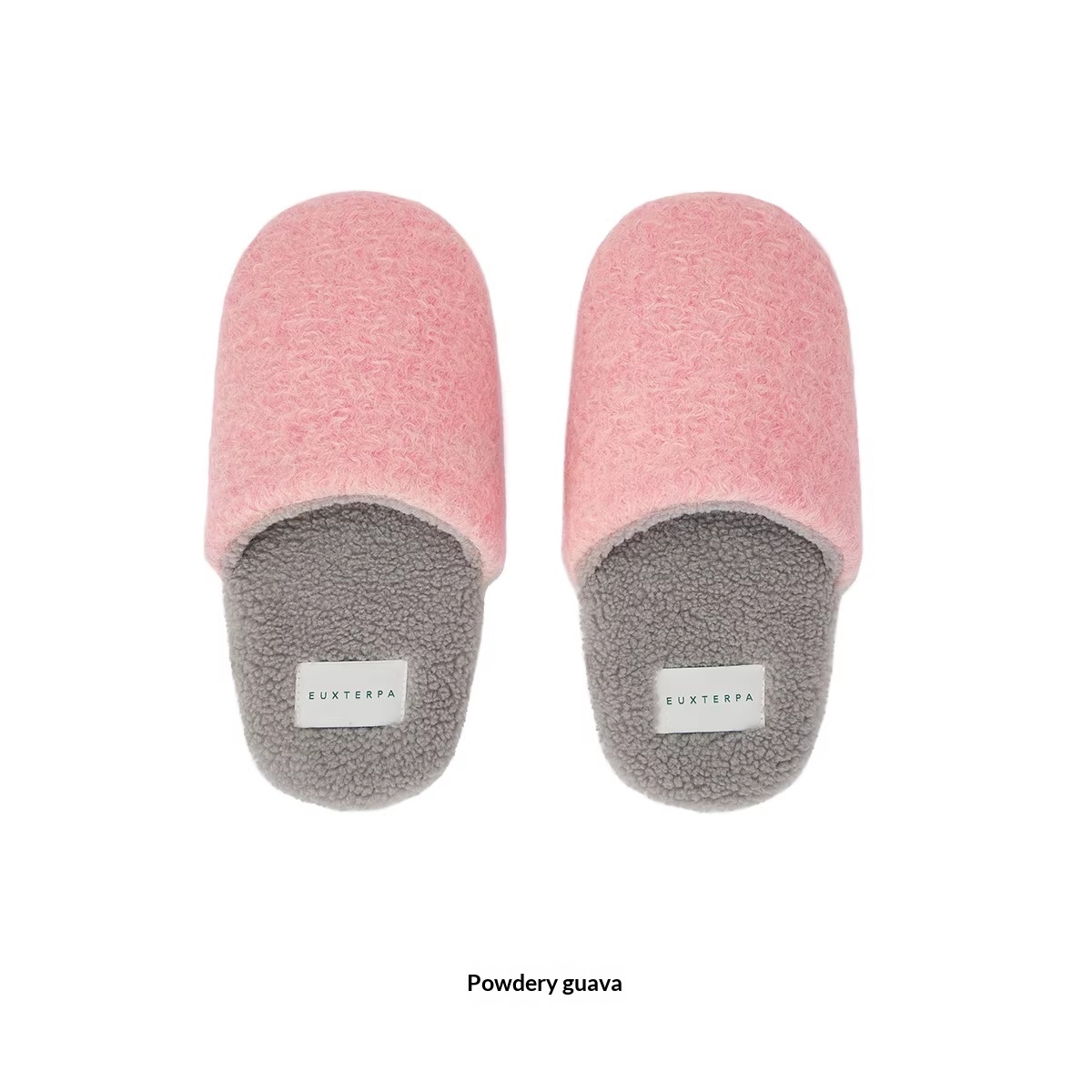 Woolen Color-blocked Home Floor Slippers Indoor Silent Non-slip Warm Cotton Slippers