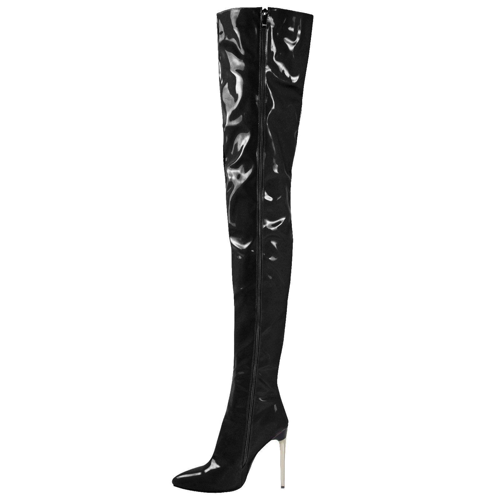 Lady's Plus-size Over-the-knee Fashion Boots With Metal Heels foto 4