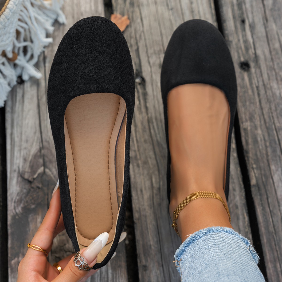 Round Toe Flat Shoes Women