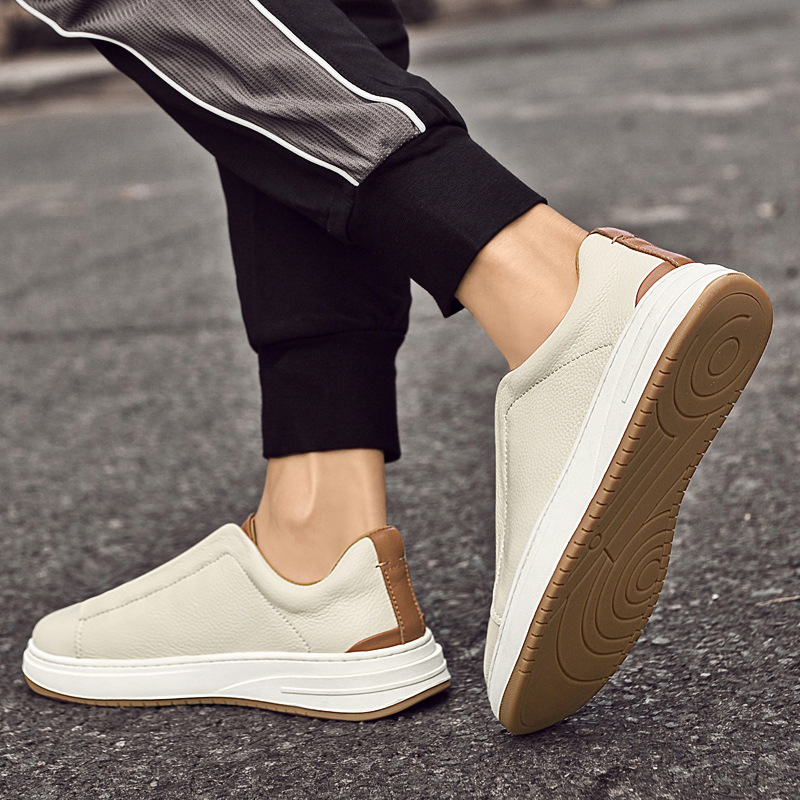 Low-top Slip-on Genuine Leather Top Layer Cowhide Casual Shoes foto 3