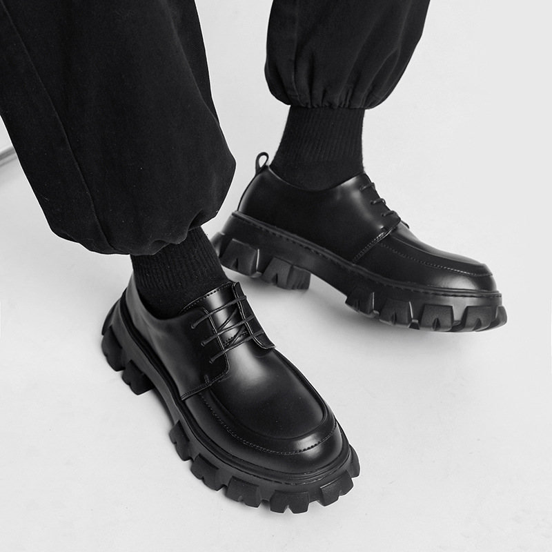Men's Low Casual Platform Height Increasing Formal Leather Shoes foto 5