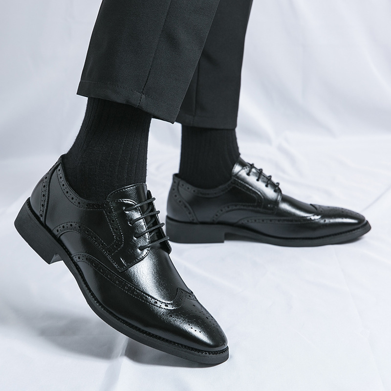 British Style Pointed Leather Shoes
