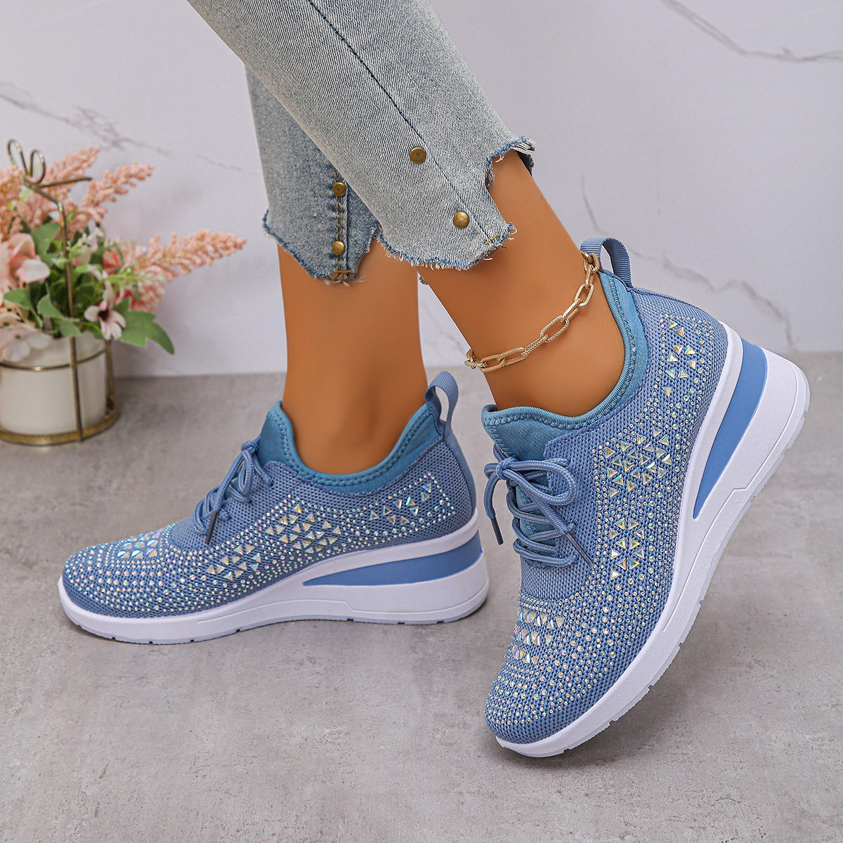 Breathable Casual Height-Enhancing Mesh Shoes foto 4