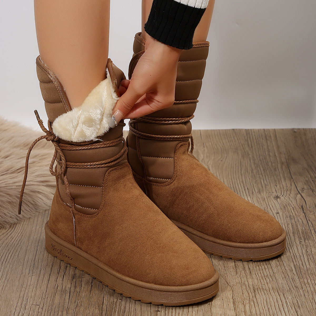 Mid-calf Warm Womens Cotton Boots foto 3