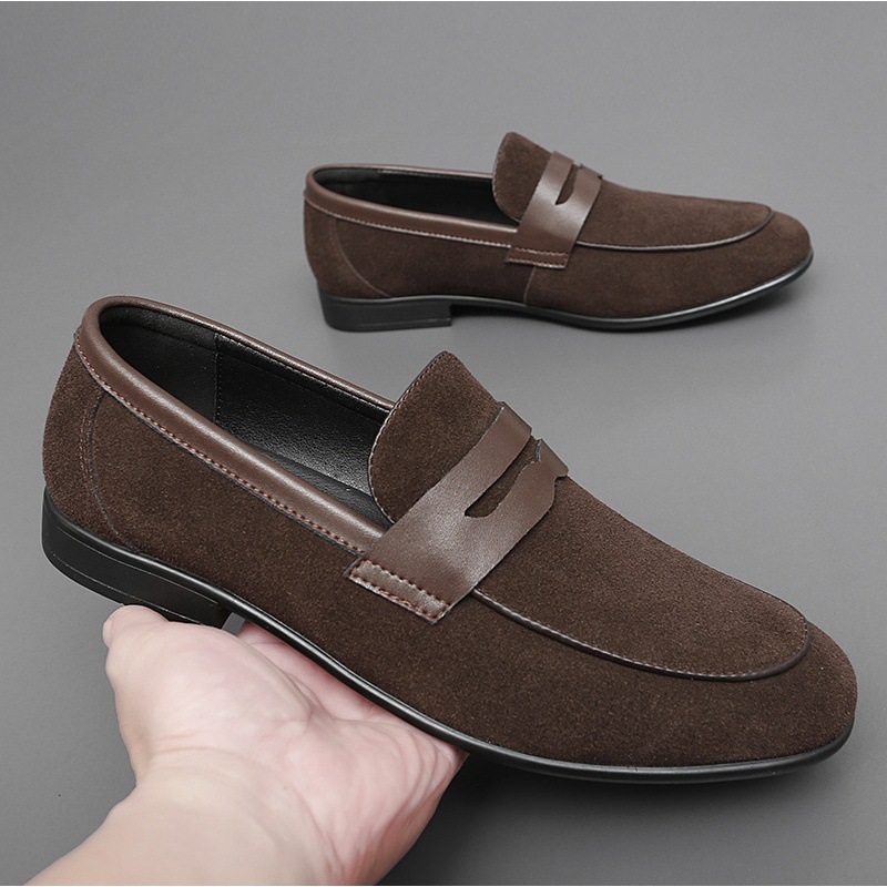 Korean Breathable Brogue Hair Stylist Pointed Men's Shoes foto 5