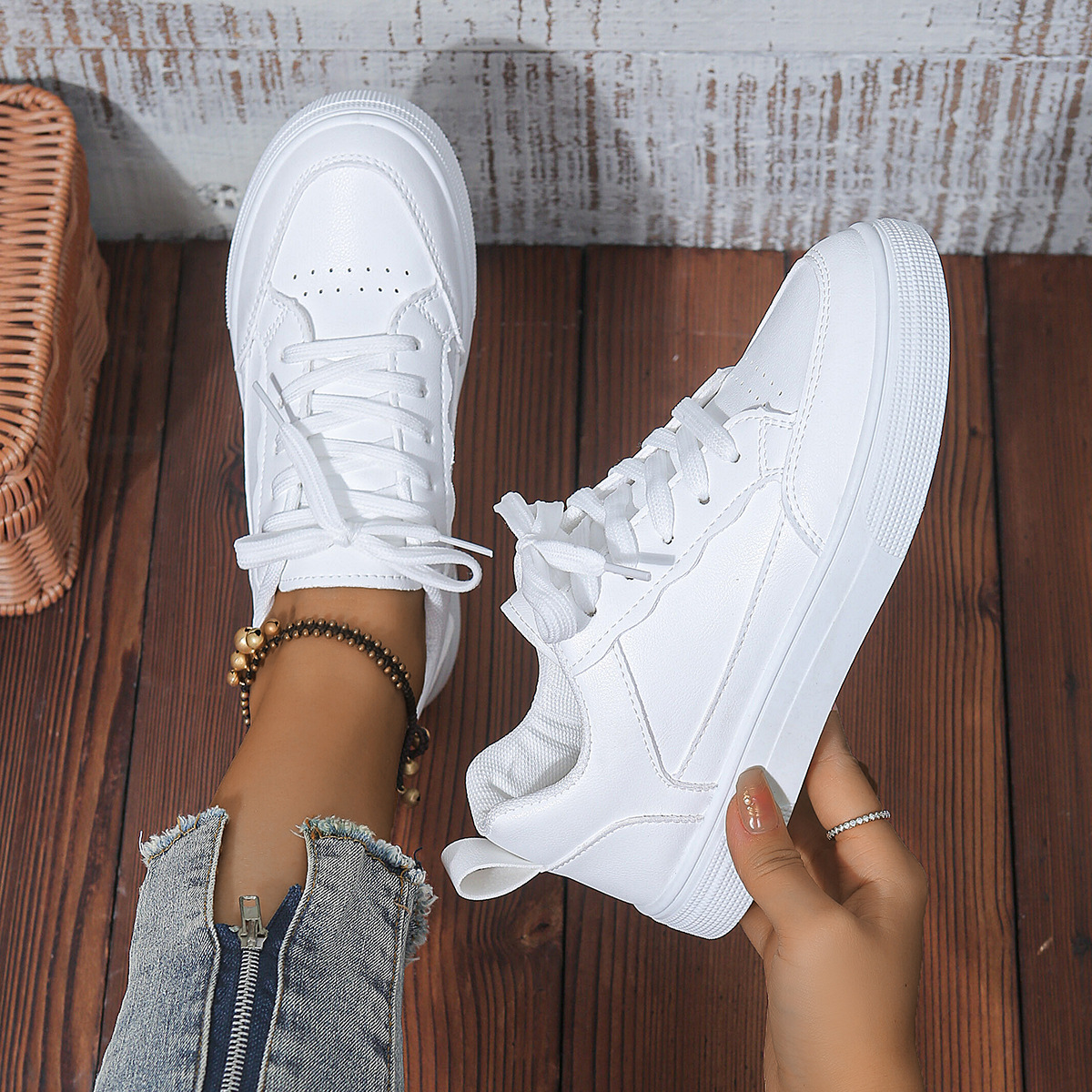 Spring New Ins Trendy Students Versatile Casual Sports White Shoes foto 3