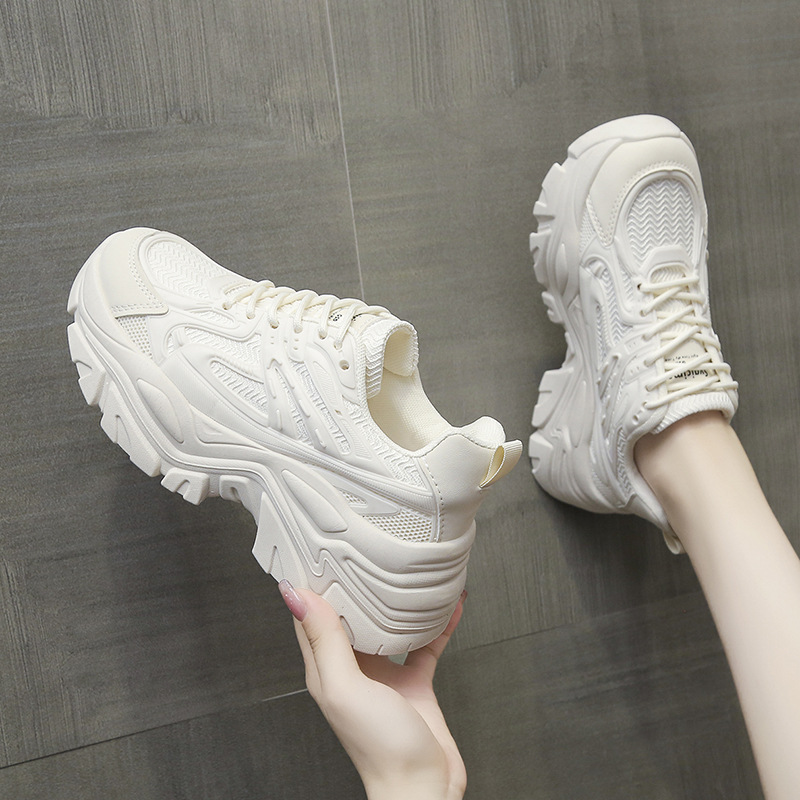 Women's Thick Bottom Breathable White Shoes foto 2