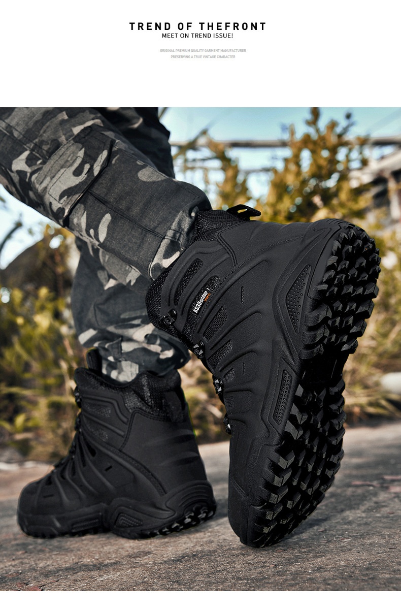 Outdoor High-top Combat Non-slip Wear-resistant Shock Absorption Land Battle Hiking Shoes foto 2