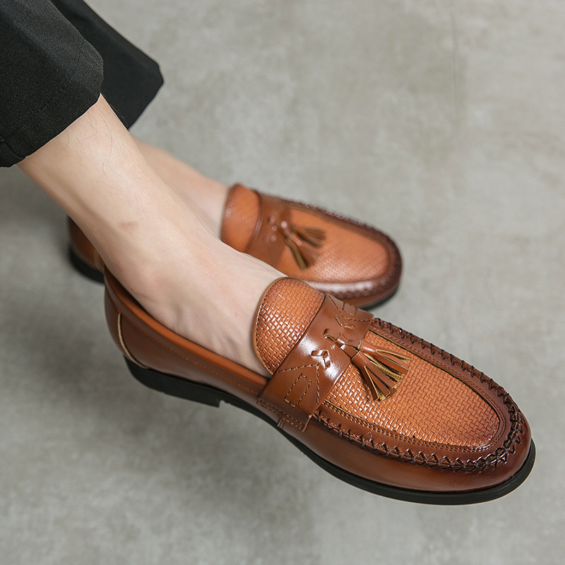 New Men's Casual Slip-on Leather Shoes foto 4