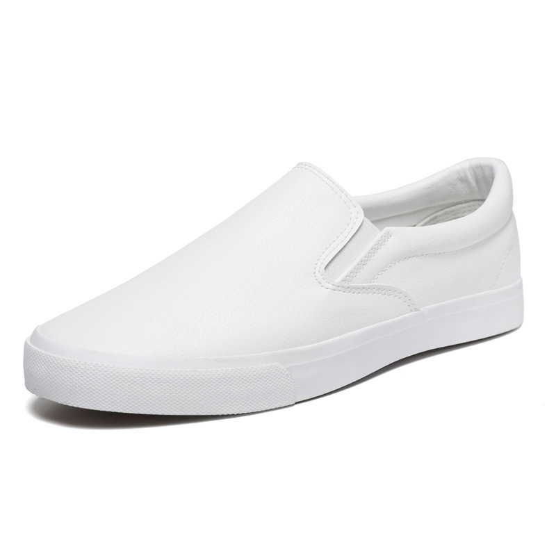 Breathable Flat Casual Sports Leather White Shoes foto 3