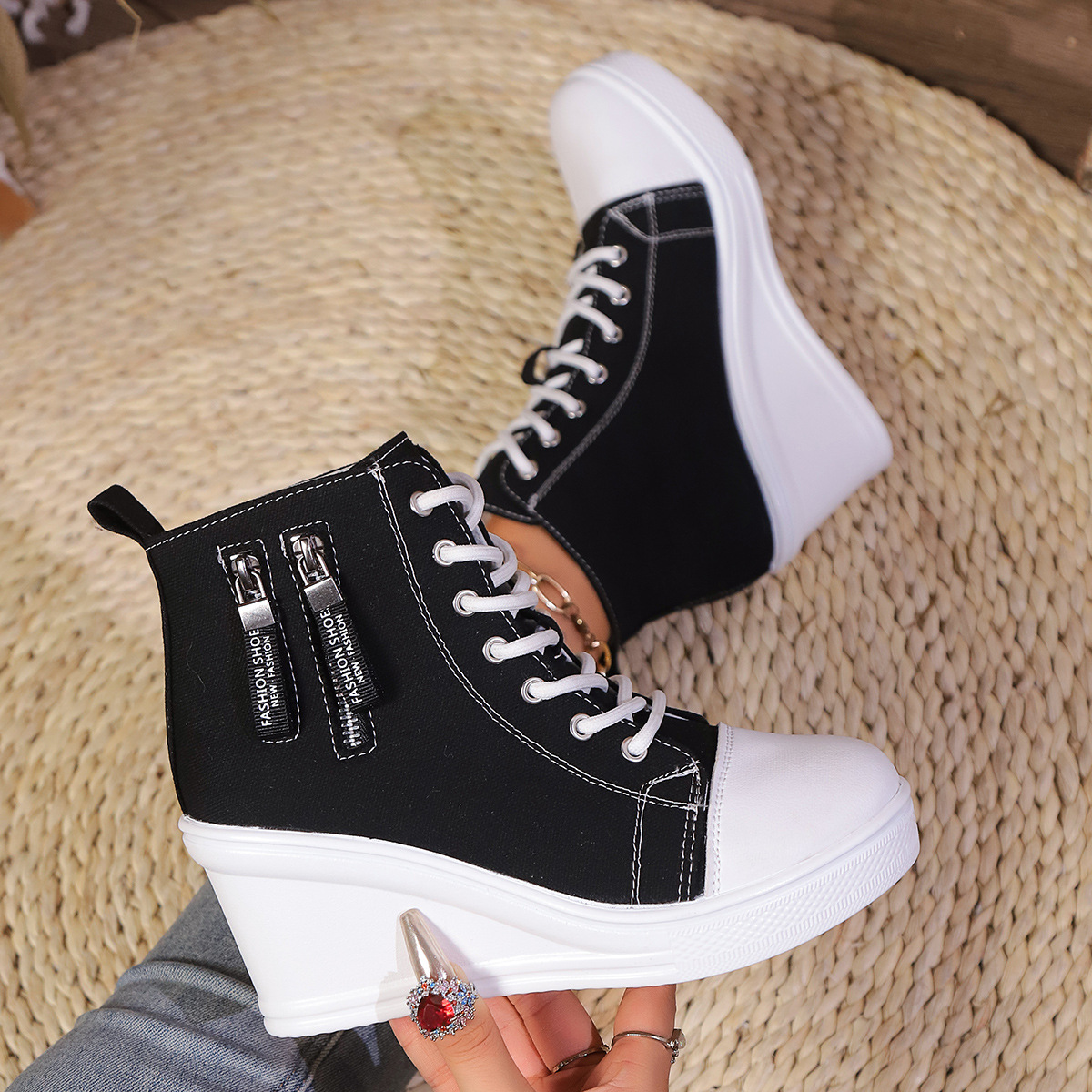 Womens Plus-size Thick-soled Casual All-match Shoes foto 2