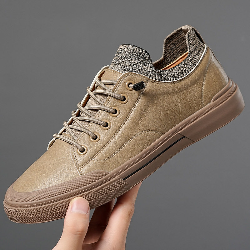 Men's Casual Leather Soft Sole Breathable Bean Shoes foto 3