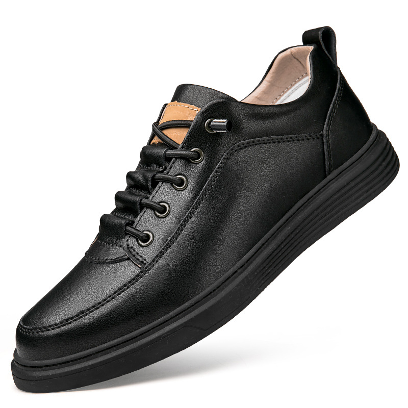Men's Plus Size Leather Skateboard Shoes Retro Punching Soft Shoes foto 4