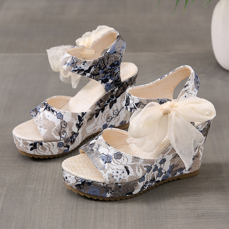 Women's Fashion Plus-Size Printed Lace Sandals foto 5