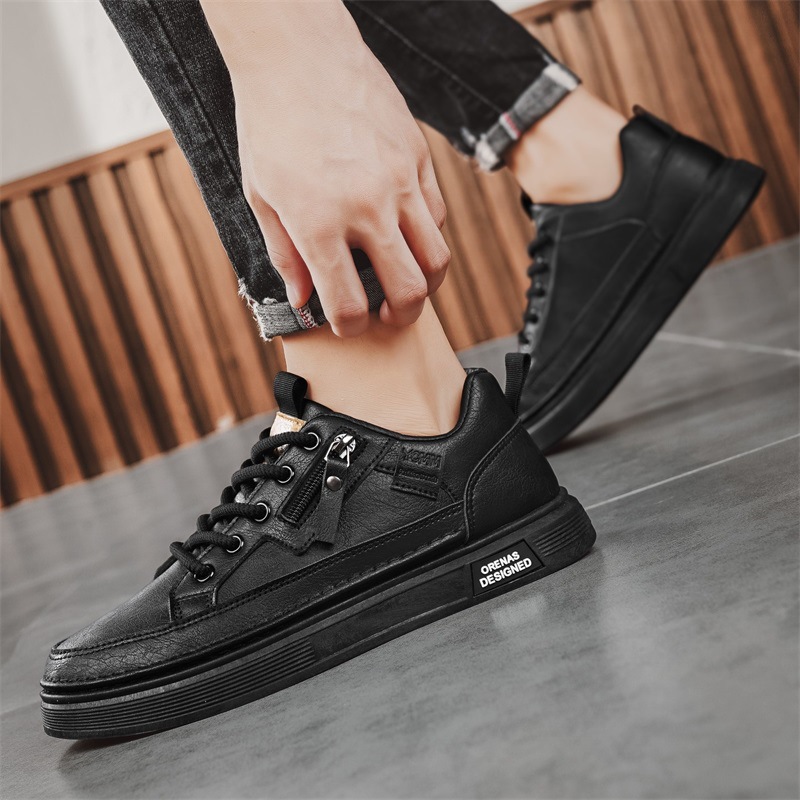 Casual Breathable Solid-color Trendy Lace-up Round-toe Sneakers foto 3