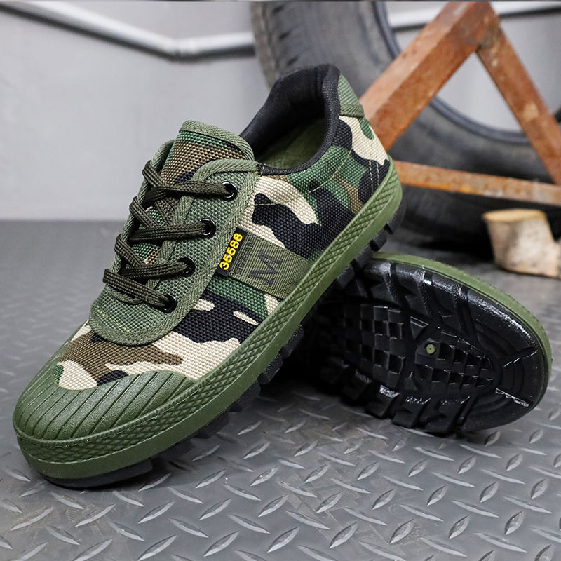 Men's Spring Breathable Outdoor Work Non-slip Wear-resistant Low-top Camouflage Training Shoes foto 4