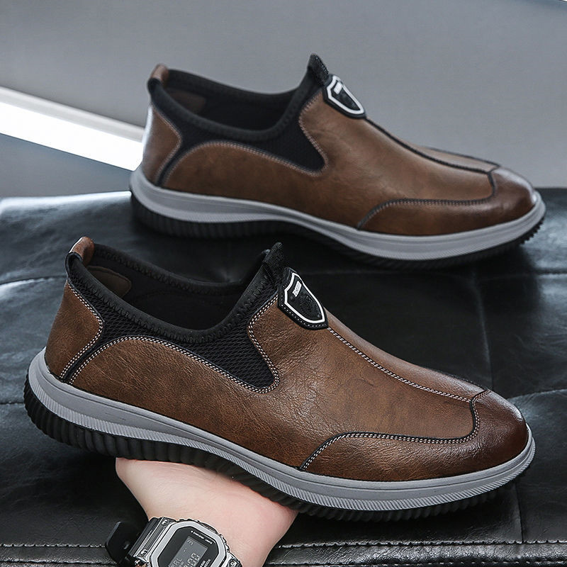 Mens Soft Leather Business-Casual British-Style Breathable Leather Shoes foto 2