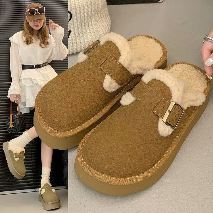 Retro Thick-soled Furry Slippers For Women foto 5
