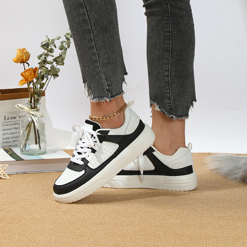 Ins European And American Fashion Platform Couple's Soft Bottom Comfortable Board Shoes Can Be Tie Up foto 4