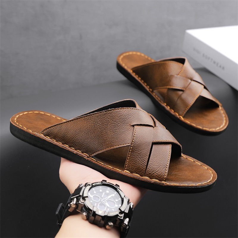 Western-style Flat-bottom Hollowed-out Large-size Slippers foto 3