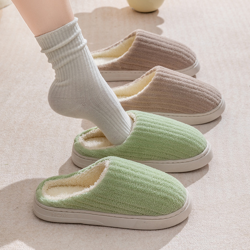 Indoor Warm Poop Feeling Plush Antislip Cotton Slippers foto 3
