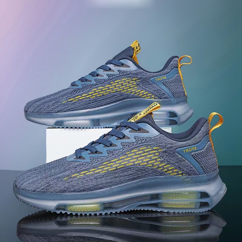 Casual Mesh Breathable Sports Flying Woven Blade Air Cushion Outdoor Running Men's Shoes foto 3