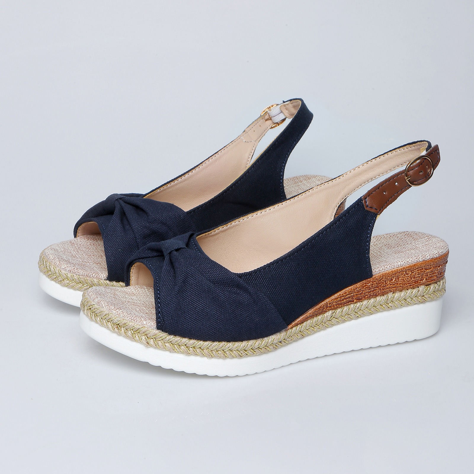 Bow Wedge Casual Sandals Women's Rubber foto 5