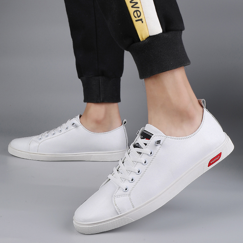 Men's Flat Low-top Cowhide Casual Leather Shoes foto 5