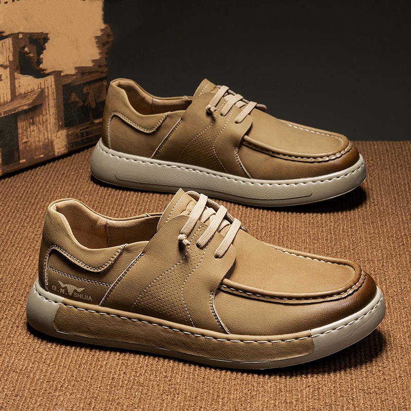 New Bean Shoes Thick Bottom Men's Shoes Slip-on British Casual Sneakers foto 3