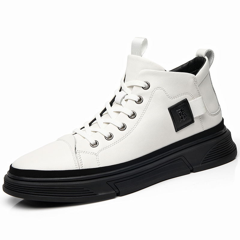 High-top Men's Shoes Winter Men's Leather Shoes Leather Casual foto 3