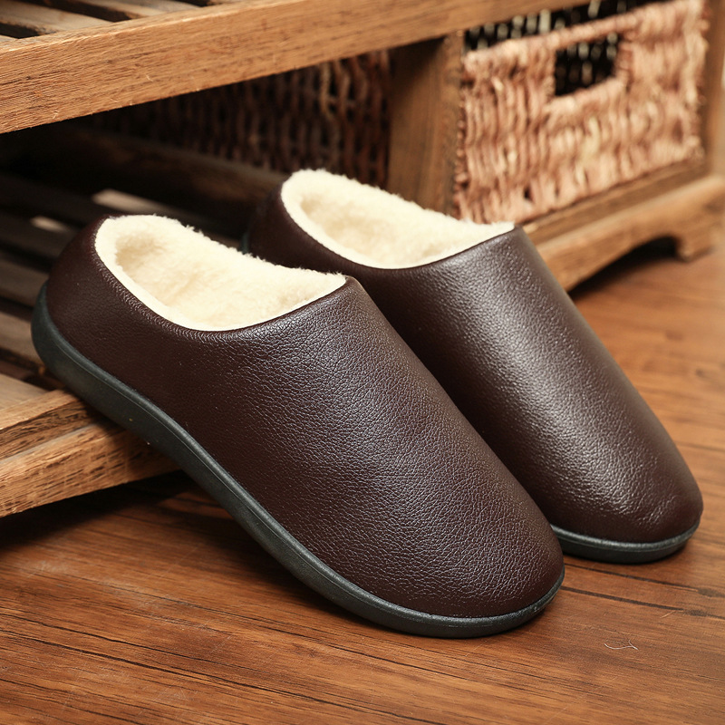 Men's Cotton Non-slip Soft Bottom Leather Surface Waterproof Shoes foto 4
