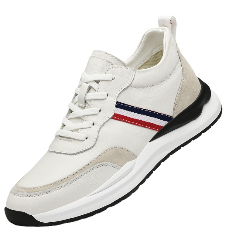 Male Invisibly Heightened Shoes 8cm Platform White Shoes foto 2