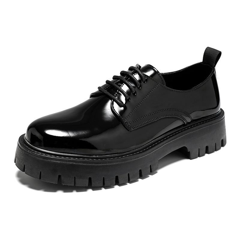 Plus Size Men's Shoes Fashion Shiny Surface Big Head Leather Shoes British Style foto 5
