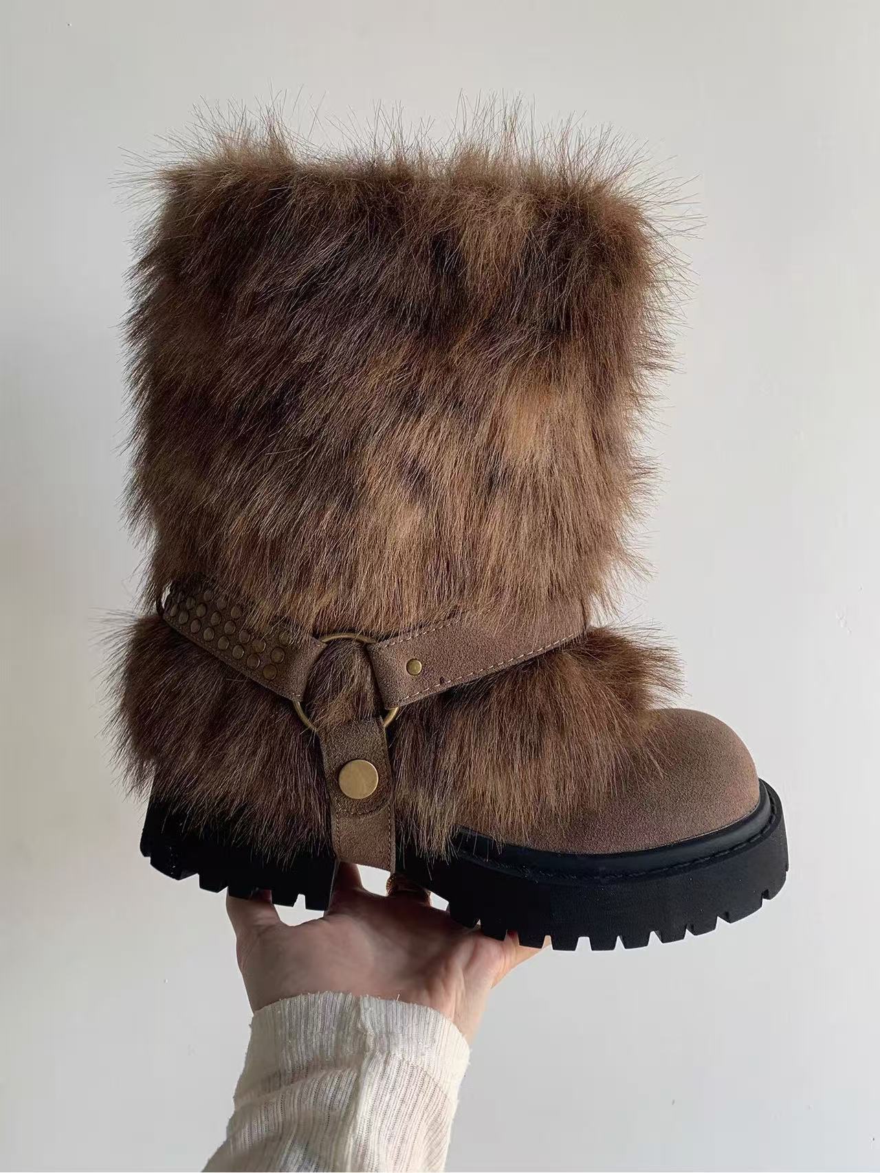 Winter Warm Furry Anti-slip Snow Boots For Women foto 4