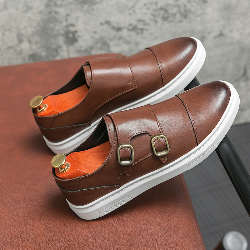 Genuine Leather Plus Size Men's Shoes Leather Shoes Flat All-match foto 5