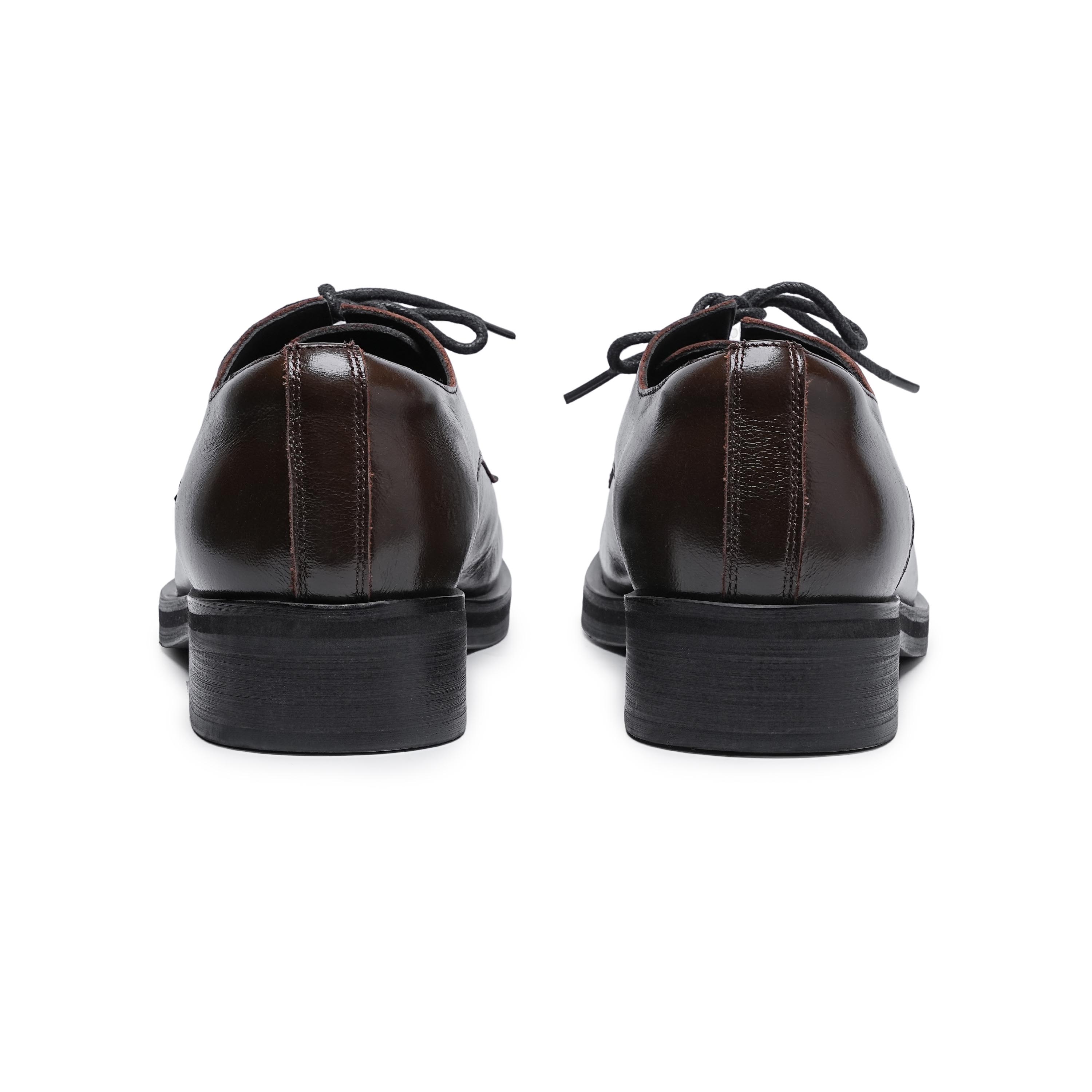 Retro Washed Artificial Leather Shoes Big Head Derby foto 5