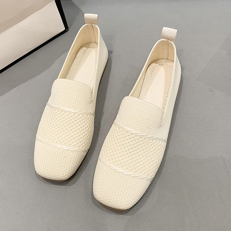 Breathable Flyknit Casual Women's Flat Shoes foto 3
