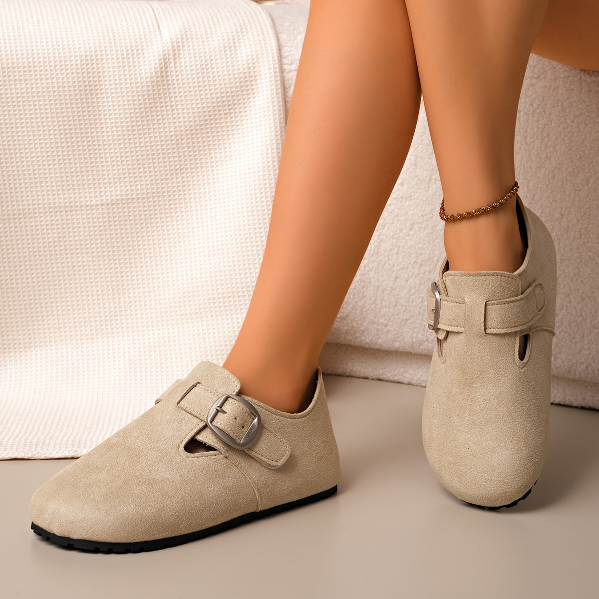 Autumn New All-Match Retro Suede Pumps foto 2