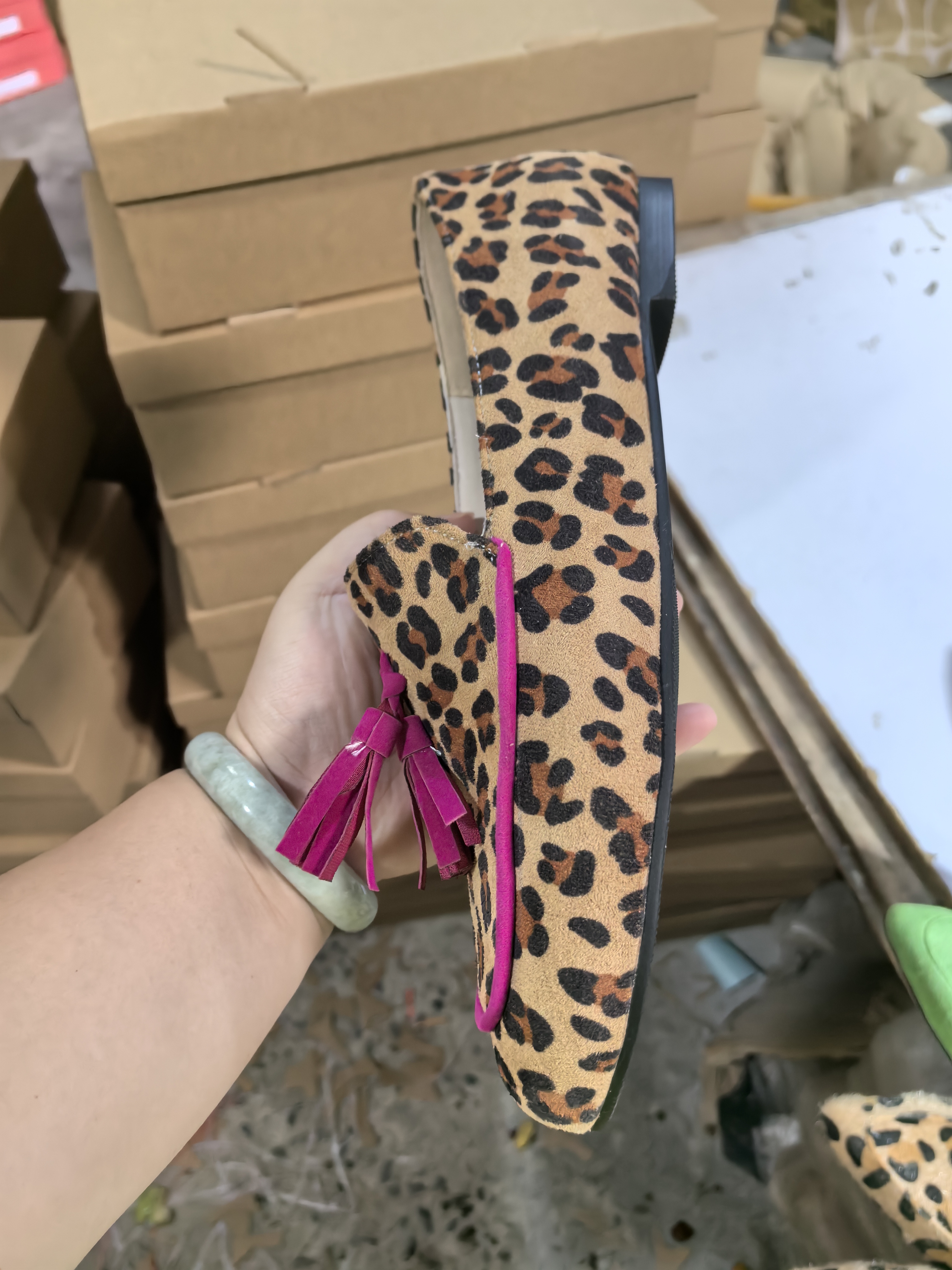 Comfortable Flat Tassel Leopard Print Round Toe Loafers foto 2