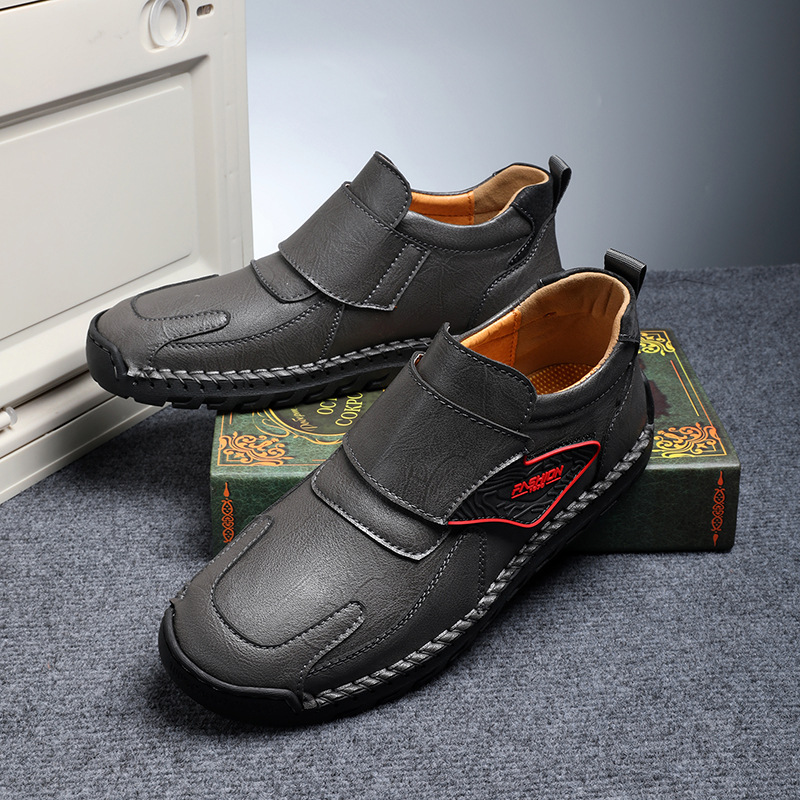 Handmade Stitching Plus Size Platform Leather Shoes foto 5