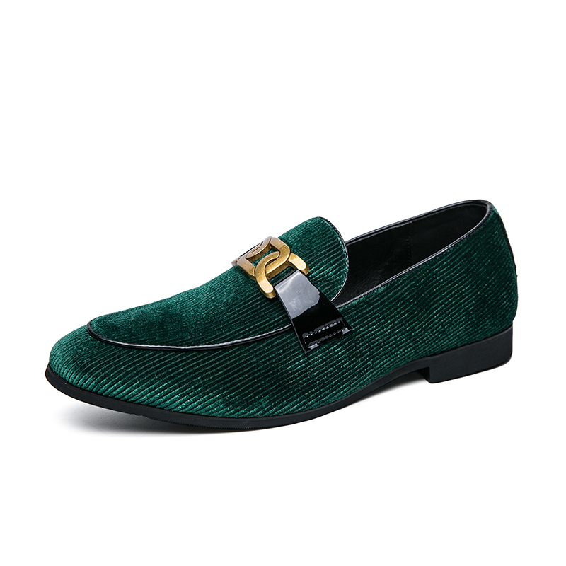 Men's Plus Size Corduroy Leather Shoes Pointed Toe foto 3