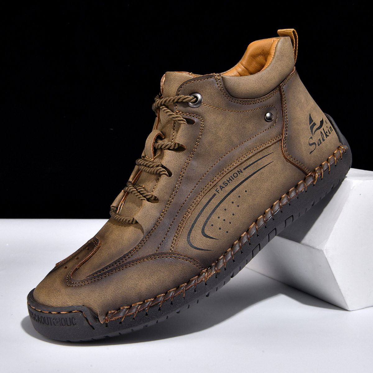 Plus-size Mens Fashion With Hand-stitched Soles foto 3